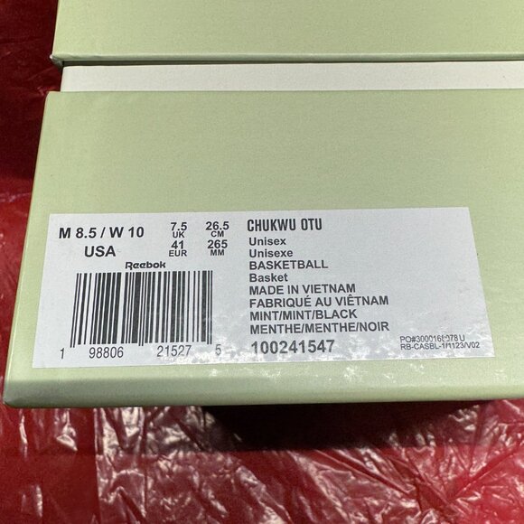 BNWT Reebok Footwear Reebok X Tobe Chukwu Otu shoes, mint/mint/black, size 8.5 - Picture 4 of 5